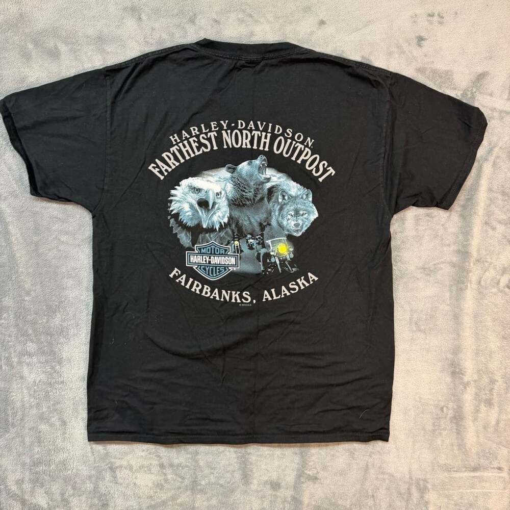 Harley Davidson Farthest North Outpost Fairbanks Alaska T-Shirt